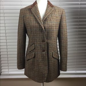 Ralph Lauren Houndstooth Wool Blazer SZ 6